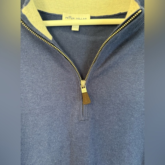 Peter Millar Men’s Navy Cotton Silk Cashmere Quarter Zip Pullover Sweater - XXL - Picture 3 of 8